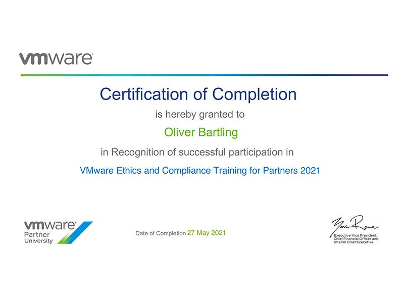 VM Ware  Ethics and Compliance Training