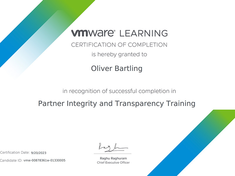 VM Ware Learning Certification